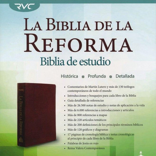 Biblia de Estudio de la Reforma RVC, Piel Gen. Marrón - Pura Vida Books