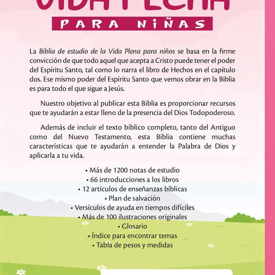 Biblia de estudio de la vida plena para niña - Pura Vida Books