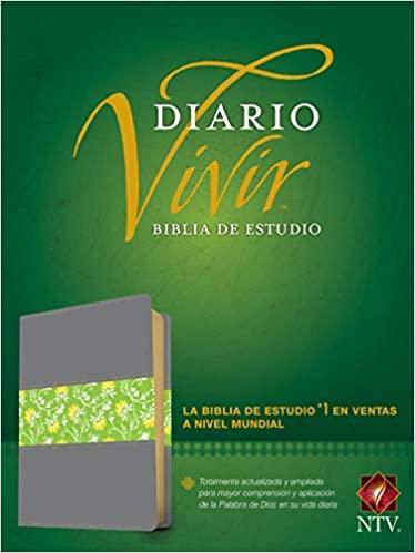 Biblia de estudio del diario vivir NTV (Letra Roja, SentiPiel, Gris/Verde, Índice) - Pura Vida Books