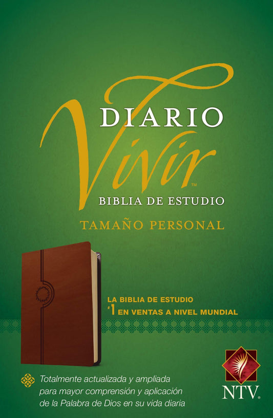 Biblia de estudio del diario vivir NTV, tamaño personal (Letra Roja, SentiPiel, Café claro) - Pura Vida Books