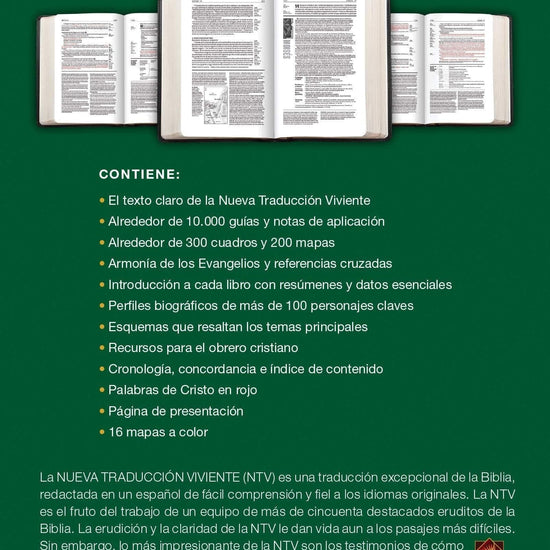 Biblia de estudio del diario vivir NTV, tamaño personal (Letra Roja, SentiPiel, Café claro) - Pura Vida Books