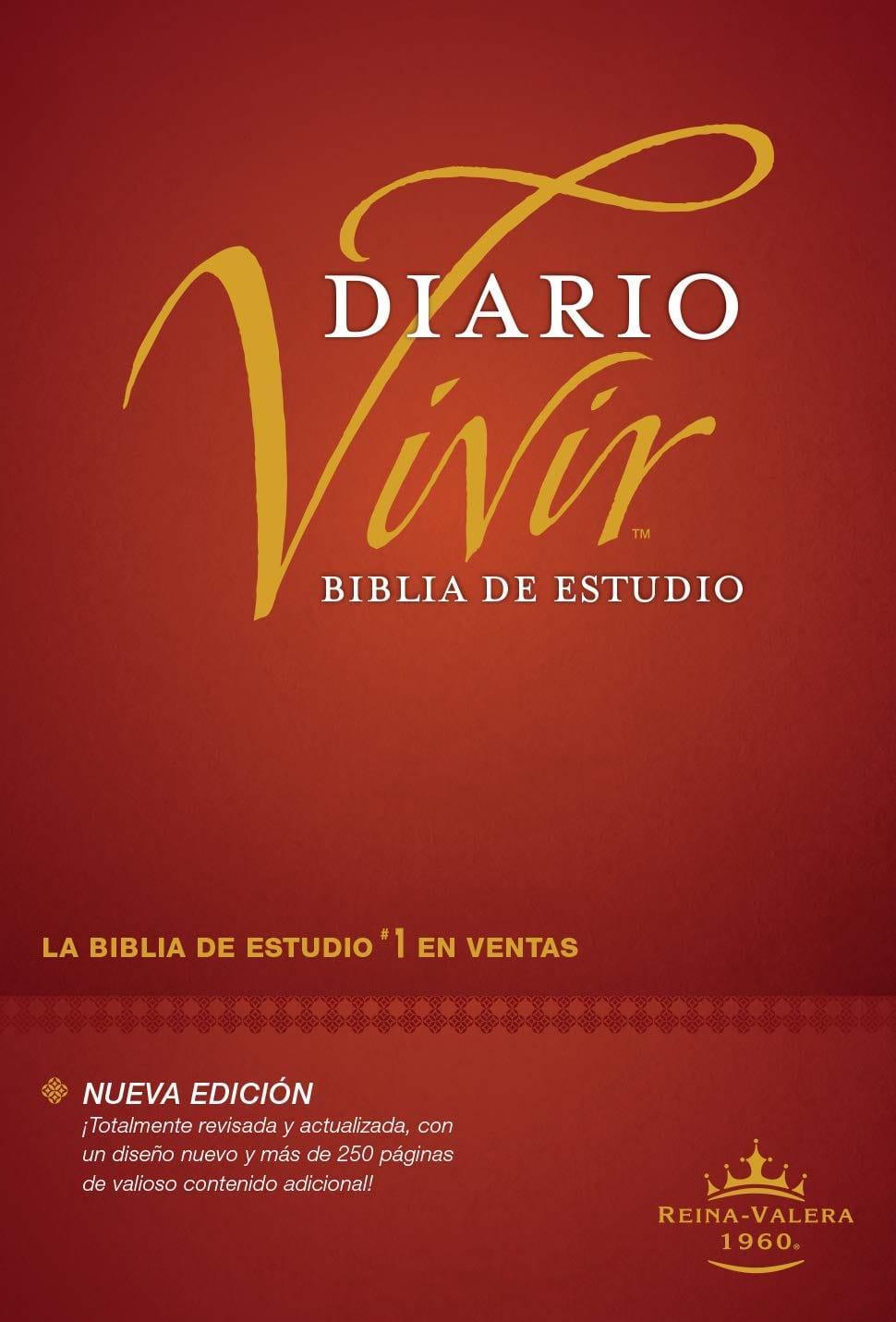 Biblia de estudio del diario vivir RVR60 (Letra Roja, Tapa dura, Vino tinto, Índice) - Pura Vida Books