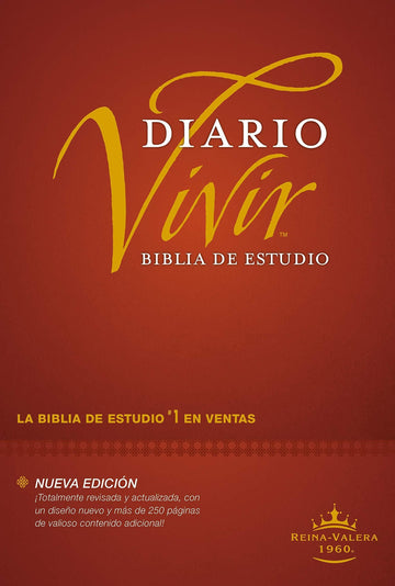 Biblia de estudio del diario vivir RVR60 (Letra Roja, Tapa dura, Vino tinto) - Pura Vida Books