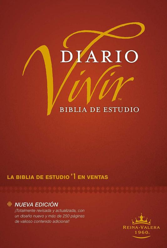 Biblia de estudio del diario vivir RVR60 (Letra Roja, Tapa dura, Vino tinto) - Pura Vida Books