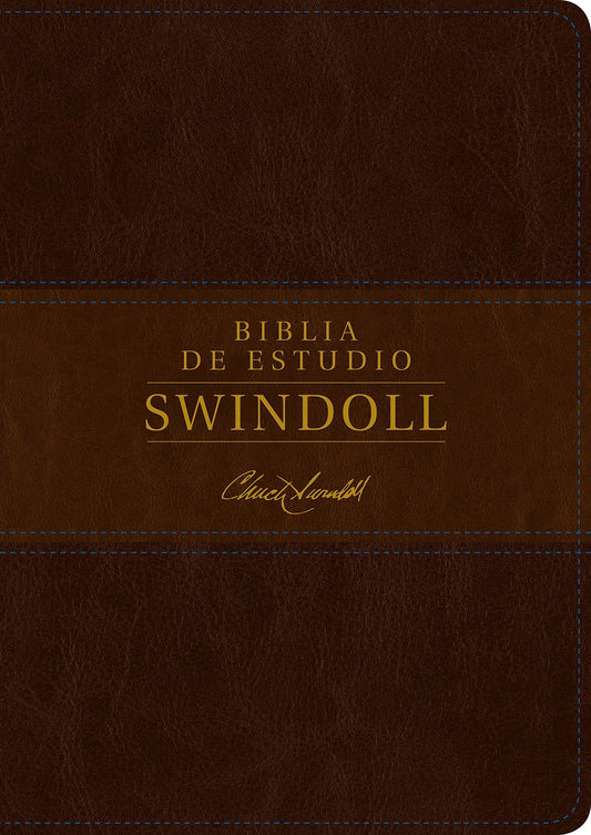 Biblia de estudio Swindoll NTV SentiPiel, Café/ Café claro - Pura Vida Books