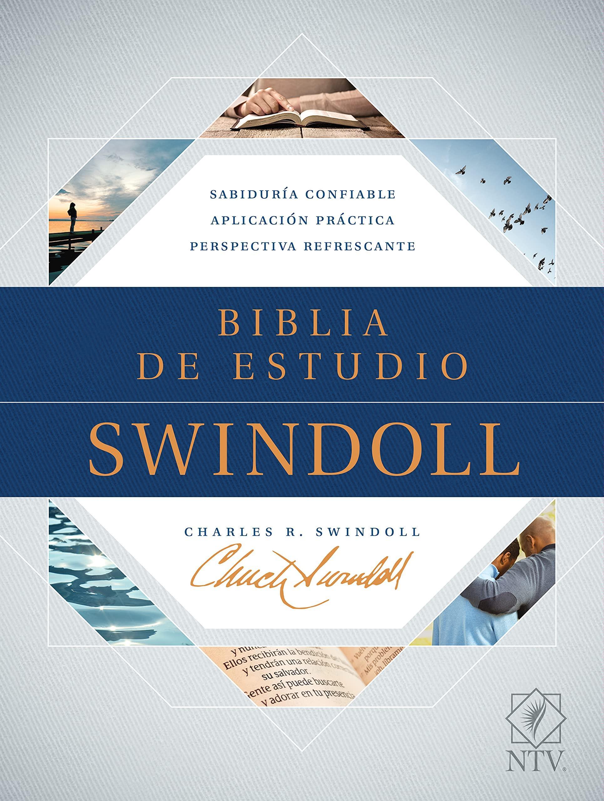 Biblia de estudio Swindoll NTV SentiPiel, Café/ Café claro - Pura Vida Books