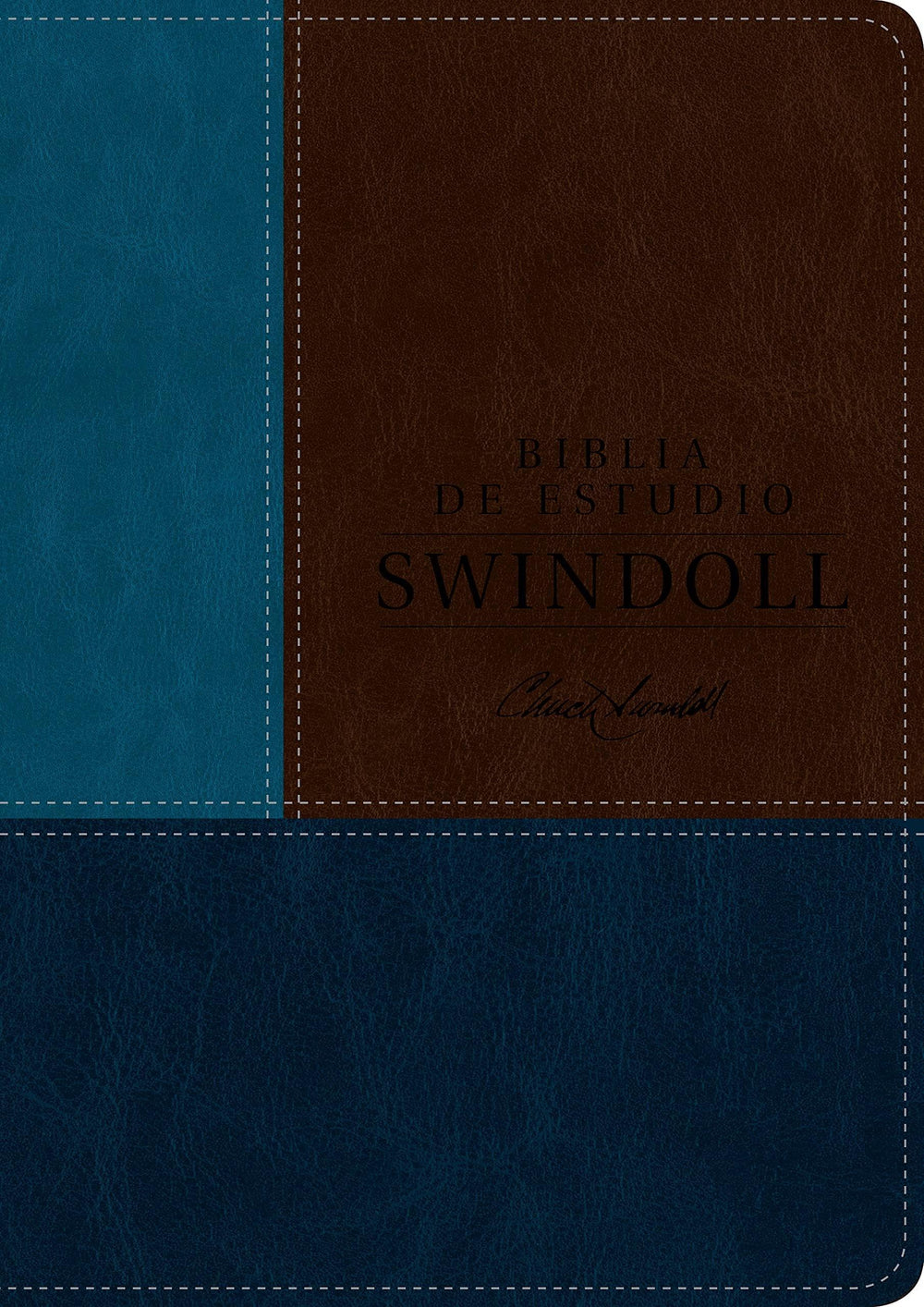 Biblia de estudio Swindoll NTV SentiPiel, Café/Azul/Turquesa - Pura Vida Books