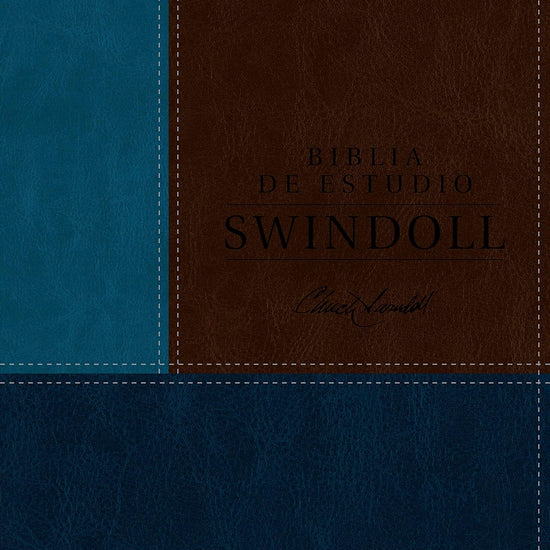 Biblia de estudio Swindoll NTV SentiPiel, Café/Azul/Turquesa - Pura Vida Books