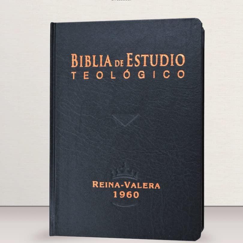 Biblia de Estudio Teologico RVR1960 - Tapa dura negra, canto bronce, índice - Pura Vida Books