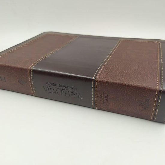 Biblia de Estudio Vida Plena RVR60 Dos Tonos Marron - Pura Vida Books