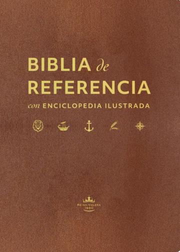 BIblia de referencia con enciclopedia ilustrada imitación piel marrón