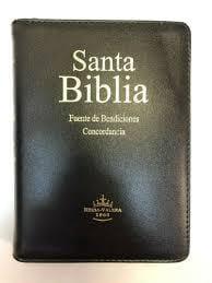 Biblia Fuente de Bendiciones Compacta con cierre RVR60, imit. piel, negro con índice - Pura Vida Books