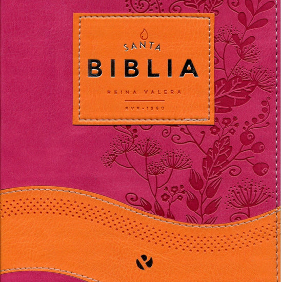 Biblia imitacion piel duo tone Naranja/ Fucsia - Pura Vida Books