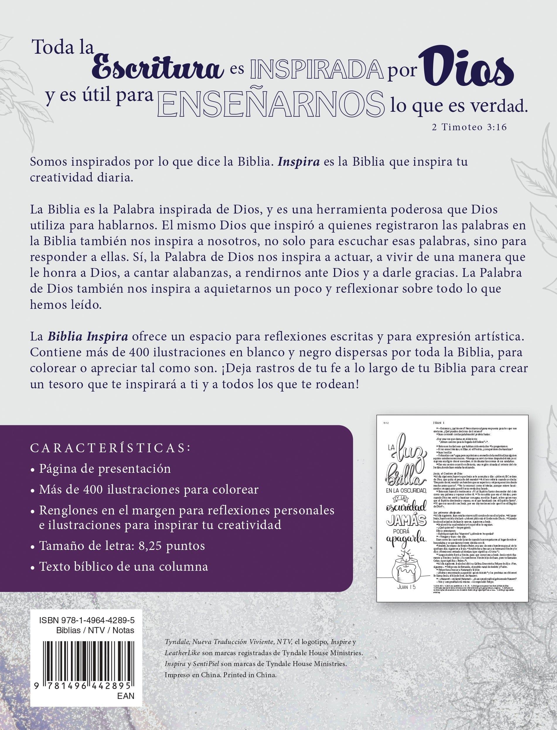 Biblia Inspira Lavanda NTV - Pura Vida Books