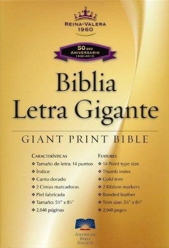 Biblia Letra Gigante RV60 - Piel Fabricada con índice - Pura Vida Books