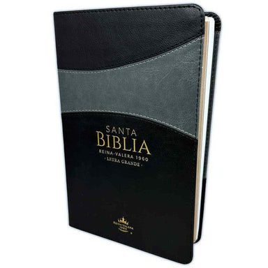 Biblia Letra Grande 12 puntos RV1960 imit duotono negro y gris - Pura Vida Books