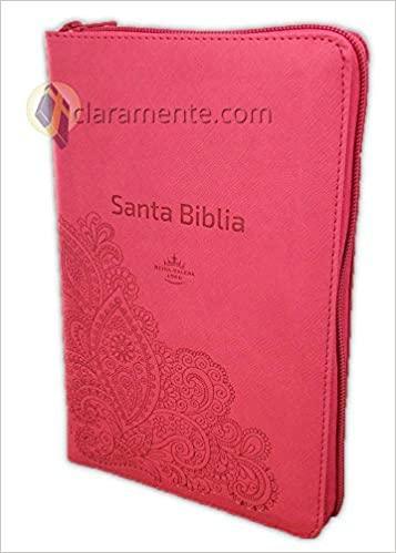 Biblia Letra Grande con Cierre y Concordancia - Reina-Valera 1960 imitación piel tamaño manual fucsia con índice - Pura Vida Books