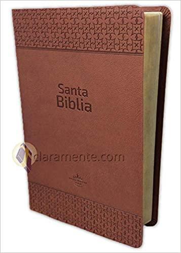 Biblia Letra Grande con Concordancia imitación piel tamaño manual Marron - Pura Vida Books