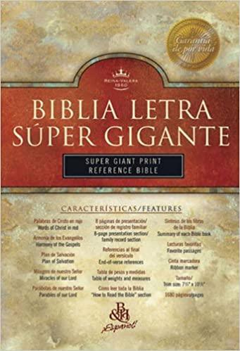 Biblia Letra Súper Gigante con Referencias, negro piel acolchado - Pura Vida Books