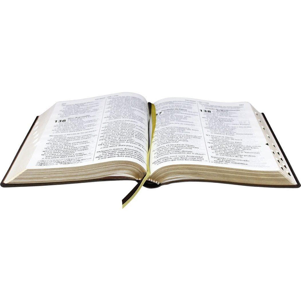 Bíblia NTLH Letra Extra Gigante c/ Índice - Luxo Marrom - Pura Vida Books