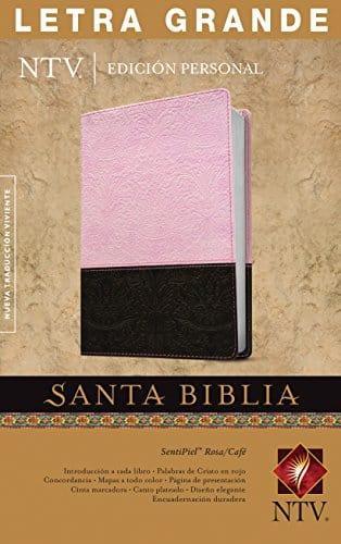 Biblia NTV Rosa/Café (letra grande) - Pura Vida Books