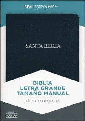 Biblia NVI Letra Gde. Tam. Manual, Piel Fab. Negra, Indice - Pura Vida Books