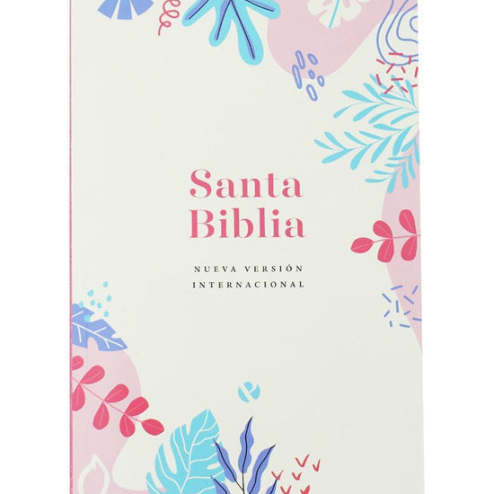 BIBLIA NVI ULTRAFINA -TAPA RUSTICA CREMA/FLORES - Pura Vida Books