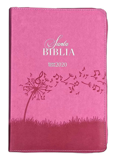 Biblia para Mujer con Cierre Letra Grande 12 puntos Reina Valera 2020 imit. piel rosado - Pura Vida Books