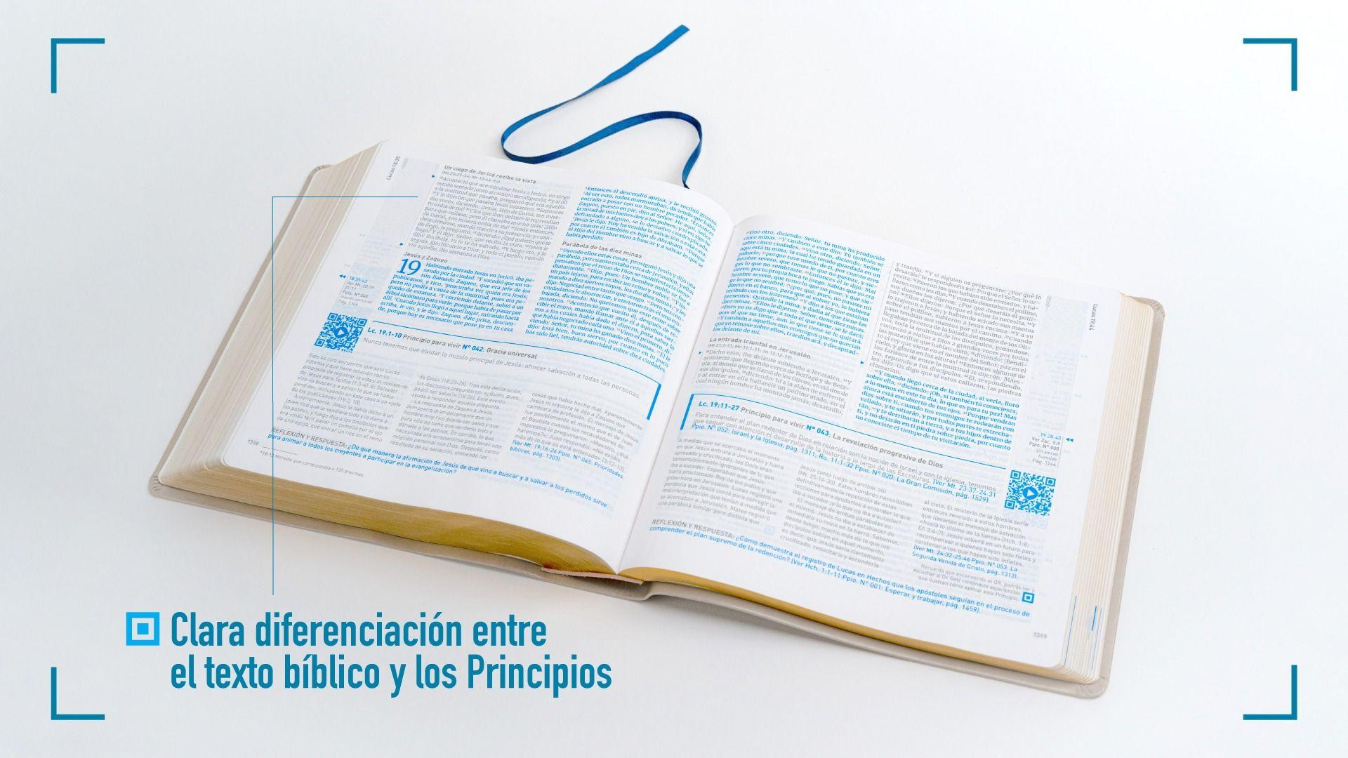 Biblia QR Principios para Vivir - semi piel azul - Pura Vida Books