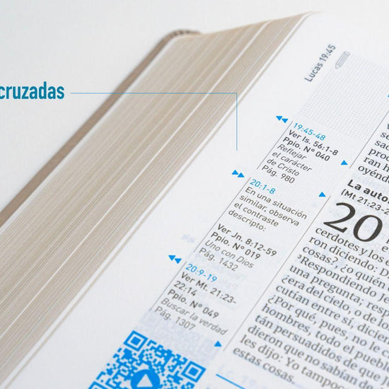 Biblia QR Principios para Vivir - semi piel azul - Pura Vida Books