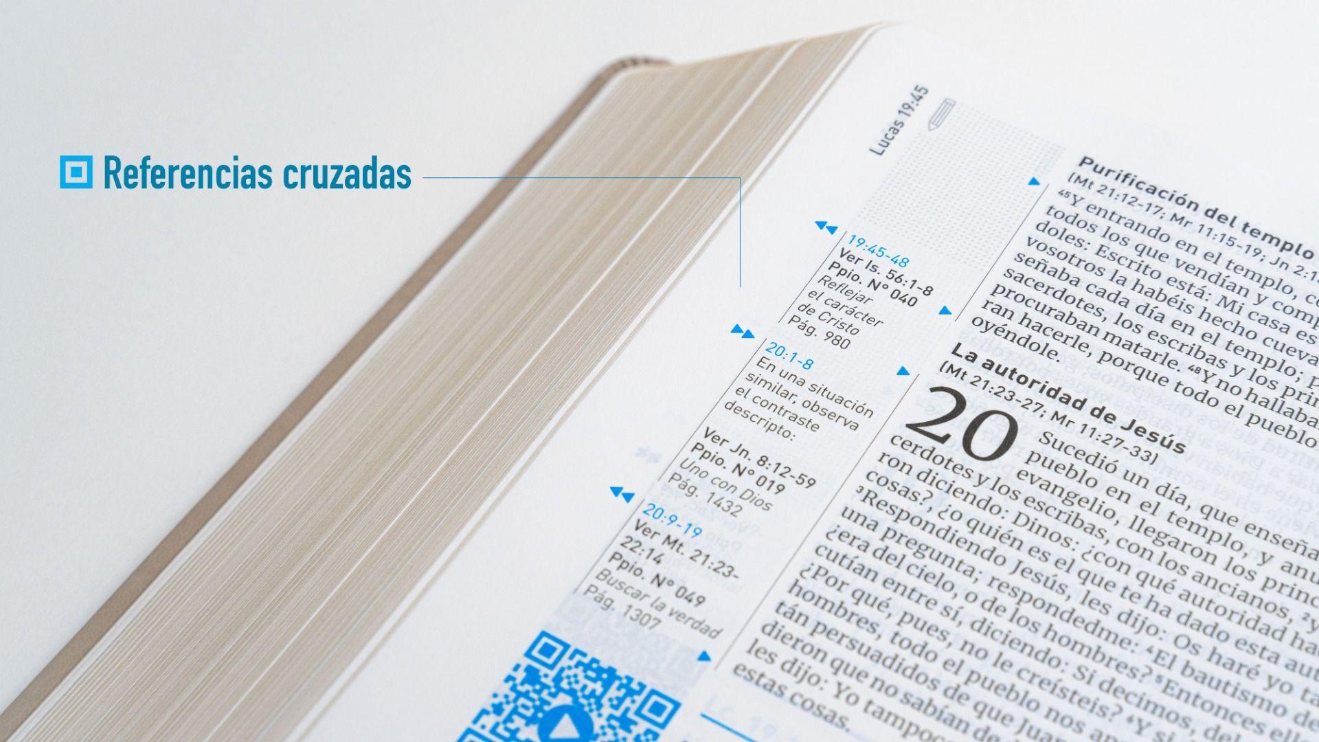 Biblia QR Principios para Vivir - semi piel azul - Pura Vida Books