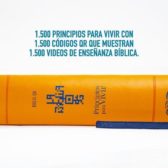 Biblia QR Principios para Vivir - semi piel naranja - Pura Vida Books