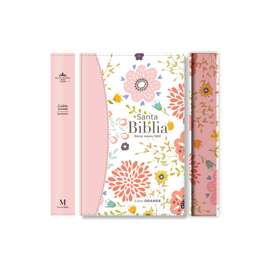 Biblia Reina Valera 1960 Letra Grande Flexcover Multifloral Rosa - Pura Vida Books