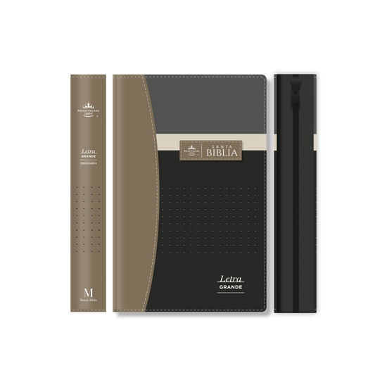 Biblia Reina Valera 1960 Letra Grande Flexcover Negro/Gris/Beige - Pura Vida Books