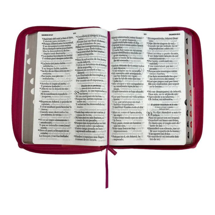 Biblia RVR 1960 Letra Súper Gigante Símil Piel Duotone Rosa con Índice con Cierre - Pura Vida Books
