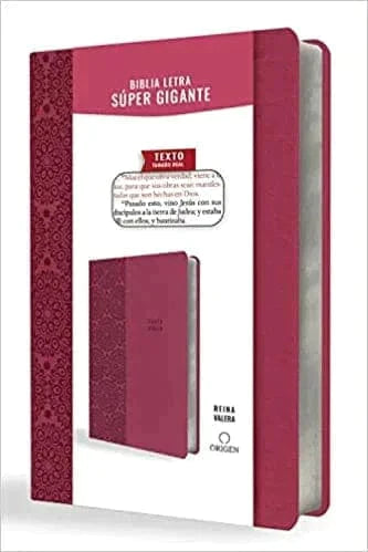Biblia Reina Valera letra súper gigante, símil piel fucsia - Pura Vida Books
