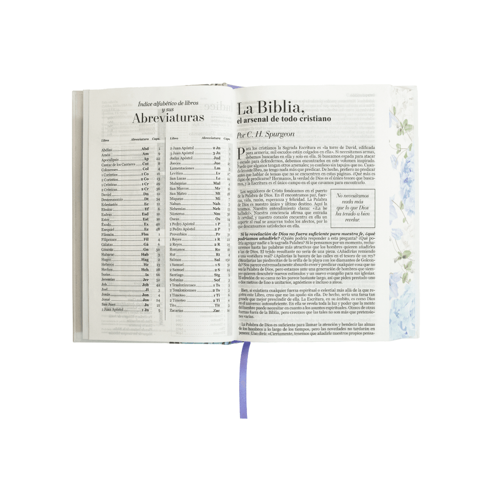 Biblia RV60 letra grande-tapa dura lila floral - Pura Vida Books