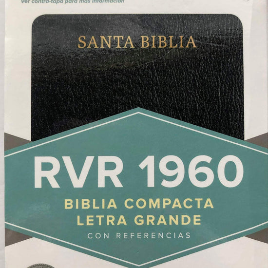 Biblia RVR 1960 Compacta piel negro - Pura Vida Books