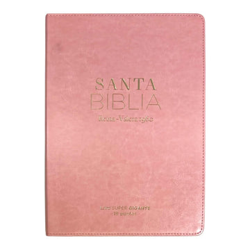 Biblia RVR 1960 Letra Súper Gigante Símil Piel Rosa - Pura Vida Books