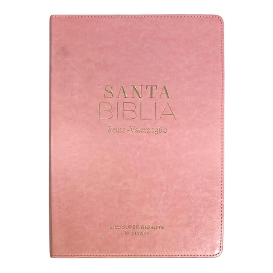 Biblia RVR 1960 Letra Súper Gigante Símil Piel Rosa - Pura Vida Books