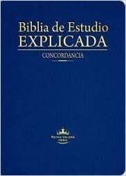 Biblia RVR1960 De Estudio Explicada (Piel Especial Azul) Indice Concordancia Imitation Leather - Pura Vida Books