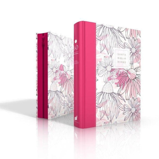 Biblia RVR1960 Letra Gigante Con Zipper - Fuscia Flores - Pura Vida Books