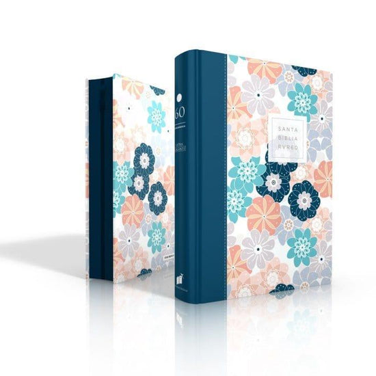 Biblia RVR1960 Letra Gigante Con Zipper - Teal Flores - Pura Vida Books