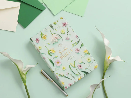 Biblia RVR60 | Colección Supreme Turquesa con Flores