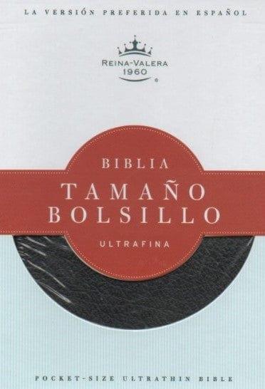 Biblia Tamaño Bolsillo, negro piel fabricada con índice RVR 1960 - Pura Vida Books