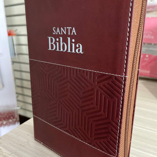 Biblia Tamaño Manual Letra Grande con cierre - Café - Pura Vida Books