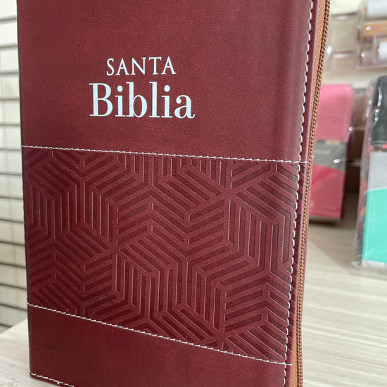 Biblia Tamaño Manual Letra Grande con cierre - Café - Pura Vida Books