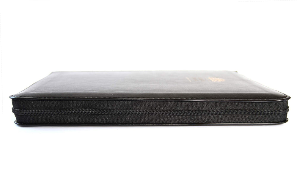 Biblia Tamaño manual, letra grande, cuero de imitación, color negro, con "zipper" - RVR 60 - Pura Vida Books
