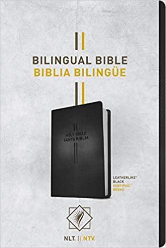 Bilingual Bible / Biblia bilingüe NLT/NTV (Imitación Piel Negra) - Pura Vida Books