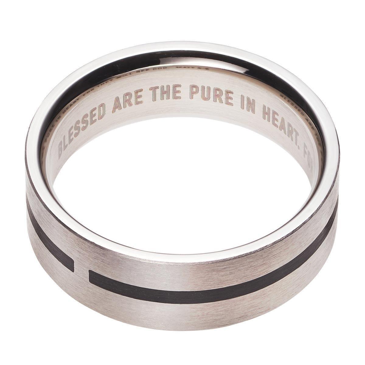 Black Cross - Matthew 5:8 Men's Ring - Pura Vida Books